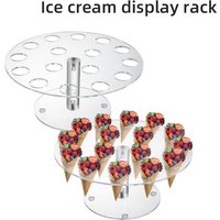 1 Piece Transparent Ice Cream Dessert Display Stand with Cone-Shaped Stand, Portable, Detachable, Multi-Purpose, Reusable Dessert Display Stand, Suitable for Parties, Bakeries, and Ice Cream Shops