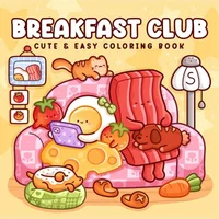 Breakfast Club Coloring Book for Adults Cute Easy Drawing Perfect Gift Christmas Party Birthday