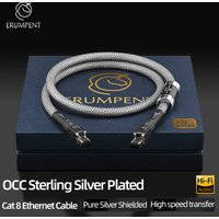 ERUMPENT Sterling Silver Plating Cat 8 Network Cable High Speed 40Gbps 2000MHz Internet LAN Cable for Computer Router