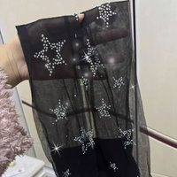 Y2k Star Diamond Rhinestone Fishnet Sexy Women Pantyhose Thigh High Stockings JK Lolita Girls Kawaii Bling Underwear Pantyhose