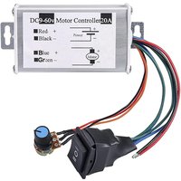 DC Motor Speed Controller 9-60V Forward/Reverse High Power PWM Control Switch Motor Speed Regulator DC 12V 24V 36V 48V 60V 20A