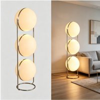 Modern White Yellow Acrylic Ball Shade Chrome Standing Floor Lamp,Hotel Living Room Bedroom Bedside Art Deco Table Lighting