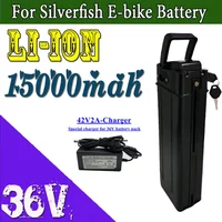 36V 15AH For Silver Fish Lithium Ebike Bateria Akku 500W 36V 15AH Li ion Electric Bike Bicycle Battery Pac