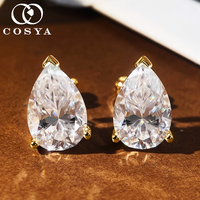 COSYA D Color 1-4CT Pear Cut Moissanite Earrings for Women S925 Silver Waterdrop Lab Diamond Dainty Wedding Fine Jewelry Gift