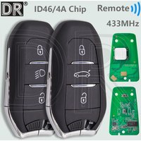 Clé télécommande de voiture de proximité DR ID46/4A PCF7945/53 433MHz, pour Peugeot 208 301 308 508 3008 5008 citroën C3 C4 C4L C5 Picasso DS5 DS6