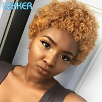 Lekker Blonde 100% Human Hair Wigs Short Pixie Cut Afro Kinky Curly Bob For Women Brazilian Remy Hair Full Machine Made Colored