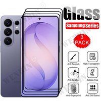 3Pcs Tempered Glass For Samsung S26 Ultra Edge Plus Screen Protector On Galaxy S25 S24 Ultra A57 A37 A17 Protective Cover Glass