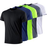 Running Moisture Wicking Round Neck T-Shirt Training Exercise Gym Sport Shirt Tops Lightweight Men's Quick Dry Short Sleeve Gym