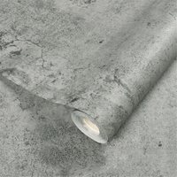 1PC Wide Industrial Wind Self-adhesive Wallpaper Cement Gray Sticker Waterproof Retro Old Mottled Dark Gray Wallpaper