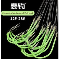 PD Fishing Gear 12#-28# Roadrunner Hooks Sea Fishing Nylon Subline Tied Marseille Luminous Boat Fishing Barb Night Fishing
