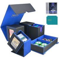 Commander Deck Box for MTG TCG PKM Sports Cards 5 in 1 Trading Card Storage Box 4 Deck Cases with Covers and Divided Dice Tray