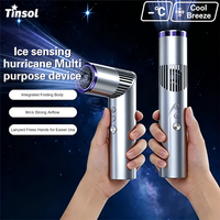 TINSOL portable lipstick fan, equipped with a brushless motor, foldable mini neck-hanging fan with digital display