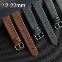 12/13/14/15/16/17/18/19/20/21/22mm Genuine Leather Strap Men Women Soft Cowhide Bracelet General Smart Watch Band Accessories