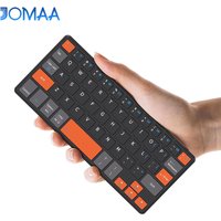 JOMAA Dual-Bluetooth Mini Wireless Keyboard Rechargeable Travel Office Keyboard Orange Navigation Keys for Tablet Phone