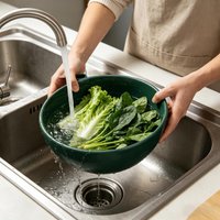 Rotating Berry Washing Bowl Colander Fruit Vegetable Cleaner for Strawberry Cherry Tomato Grape Kitchen Apartment Restaurant