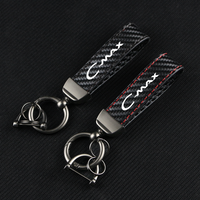 Car Keychain Carbon Fiber Leather Rope Key Chain Pendant Keyring Horseshoe Buckle for C-MAX ECOSPORT EDGE ESCAPE Accessories