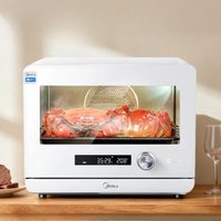 Midea Air Fryer, Steam and Bake Oven, 20L Capacity, with Waterfall Steam Function and Stainless Steel Interior.
