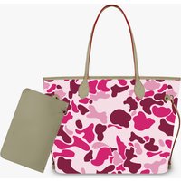 Top Madam Customized Pastel Purple Camo Handle Tote PU Leather Waterproof Minimalist Tote Handbags and Purses Bag for Women
