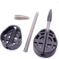YOTO 2pcs 3pcs Inline Flat Method Feeders for Carp Fishing with Bait Basket Feeder Set Fishing Tackle