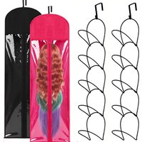 Wig Hangers Rack for Multiple Wigs with Dust-proof Storage Bags, Hanging Storage Organizer for Hat for Door