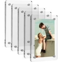 5/10Pcs Acrylic Magnetic Fridge Frame, Double Sided Mini Instax Photo Frame, Refrigerator Magnet Photo Decor