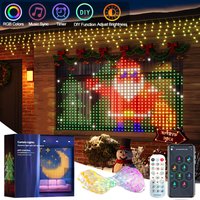 Rideaux lumineux intelligents 2*2M 400LED, contrôle par application Alexa et Google Home, mode musique, étanche IP65, décoration extérieure pour la Saint-Valentin