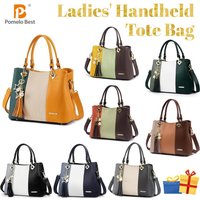 Ladies Large Tote Handle Bag Women PU Leather Tote Handbags with Multiple Pockets Waterproof Female Tote Shoulder Bags
