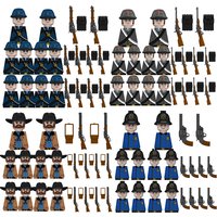 Kids Toys Civil War Volunteer Corps Infantry Soldiers West Cowboy Equipment Figures Sets Childrens Birthday Gifts