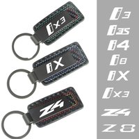 Alloy Leather Car Key Rings Rope KeyChain Buckle for BMW Z8 Z4 IX3 I8 IX I4 I35 I3 Logo E83 E93 F25 G20 G21 Keyrings Chain Gifts