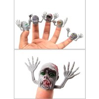 12pc Horror Story Ghost Head Finger Cover Mini Ghost Zombie Telling Story Puppets Hand Toys Halloween Interactive Party Kid Gift