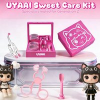 UYAAI Contact Lens Case Beginner-friendly Wearing Tool Sweet Care Kit Hands-Free Soft Silicone Material Integrated Storage