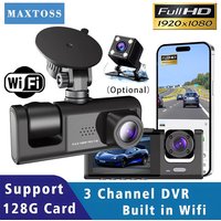 Wifi 3 Channel Dash Cam Three Way Car DVR Inside Vehicle Camera DVRs Recorder HD 1080P Video Mini Registrator Dashcam Camcord