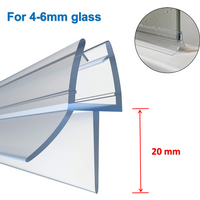 Shower Screen Seal Strip PVC Door Bath Shower Seal Strips for 4-6mm Glass 18mm 20mm Gap Glue-free Waterproof Weatherstrip #50
