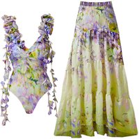 Flower One Piece Swimsuit With Cover Up Luxury Woman Swim Suit Sexy Swimwear Female Biquini Floral Bikini Bodysuit Beachwear