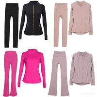 2026 Workout set Women Yoga Sets Jackets Shorts Leggings Flared Pants sets High Waist Sports Zip Up Coat Elastic