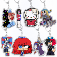 For The Amazing Digital Circus Ragatha Pomni Caine Kinger Acrylic Selfmade Cute Cartoon Anime Keychain Pendant Toy Gifts 5cm