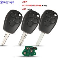 jingyuqin Remote Key PCF7946/pcf7947/4A Chip 434MHz For Renault Trafic Vivaro Primastar Movano Replacement Control Fob Keyless