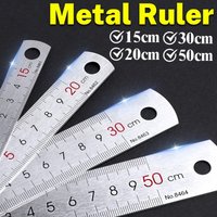 1/2/4PCS Stainless Steel Straight Ruler Double Sided Metal Scale Measuring Tool Home Office DIY Supplies 15cm/20cm/30cm/50cm