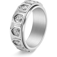 Men's 18K Gold Plated Titanium Steel Spinner Ring Buddhist Arhat Engraved Rotating Jewelry Meditation Gift for Men