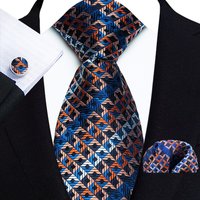 Classic 8CM Tie For Men With Pocket Square Cufflink Set Floral Paisley Woven Necktie Wedding Business Designer Party Accessories