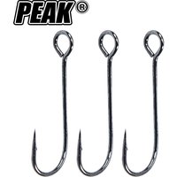 PEAK 20pcs/lot Big Eyes Ring Fishing Soft Worm Hooks High Carbon Steel Wide Super Lock Fishhooks Lure Hooks Fishing Tackle