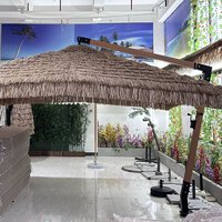4*4m Wood Beach Umbrella Beach For The Rain Outdoor Custom Parasol Luxurious Stand Straw Patio Umbrella
