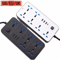 Universal Power Strip TypeC USB Port Outlet Power Strip 2M Extension Cord AC Power Socket Charge Electrical Socket EU US UK Plug