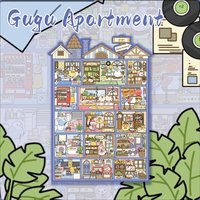 3PCS Creative Miniature Shrink World Gugu Apartment Cartoon Landscape Decompression PET Transparent Material Stickers
