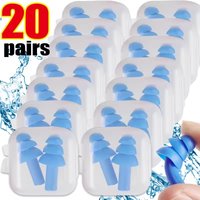 1-25Pairs Soft Silicone Earplugs Waterproof Swimming Ear Plugs Reusable Noise Reduction Sleeping Ear Plugs Protector with Box