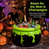 Portable Foldable Witch Shaped Inflatable Ice Bucket Waterproof Cold Drink Container For Halloween Birthday Home Bar Party