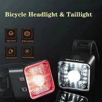 IP66 Waterproof Bicycle Headlight and Tail Light Sets120 Lumen Cycling Smart Sensor Brake Warning Lamp USB Charge Flash Lantern