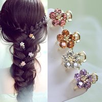 4Colors New Mini Fashion Elegant Flower Shape Hair Claw Clips For Side Hair Hold Clip Hair Accessories