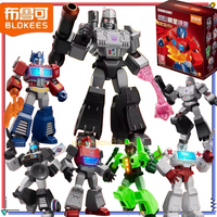 BLOKEES Transformers Shining Version 01 Toy Jazz Ratchet Megatron Educational Assembly Building Blocks Model Ornament Toy Gift