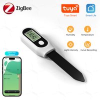 Zigbee Soil Sensor Humidity Temperature Moisture Sunlight Detector With LCD Digital Smart Life APP Control Tuya Home Automation